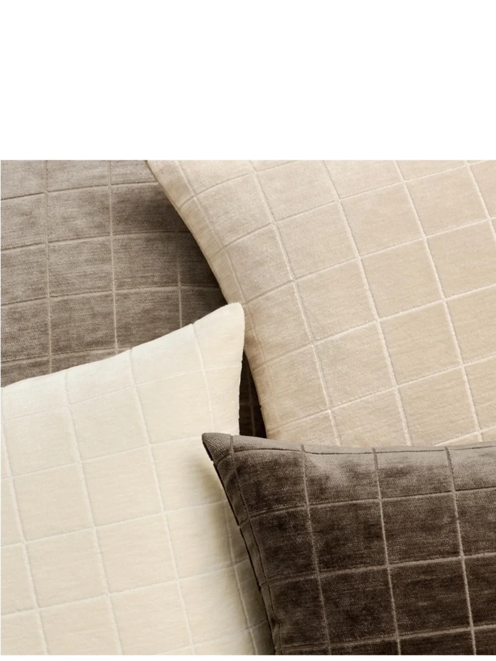 MIULEE Decorative Chenille Check Throw Pillow Covers Vintage 20x20 (2) 872-bb8-1